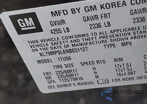 2022 Chevrolet Trailblazer Fwd Lt из США, поврежденный, VIN KL79MPSL6NB031127